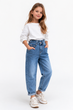 Джинсы baggy подростковые для девочки синие (6-10 лет) 140 (DB-3104) - изображение 1