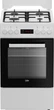 Плита Beko комбинированная 60л газовая варочная поверхность с электрической духовкой чугунные решетки белая (629680) - изображение 1