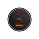 Автомобильное зарядное устройство Baseus Golden Contactor Triple Fast Charger 65W 2xUSB-C/USB-A Dark Grey (CGJP010013) - изображение 2