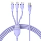 Кабель Baseus Flash 2 USB-A/USB-C to USB-C/Lightning/Micro-USB 1.5m Purple (CASS030205) - изображение 1