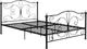 Łóżko ModernHome by Multistore metalowe ze stelażem 140 x 200 cm Czarne (DNYSF333A) - obraz 1