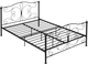 Łóżko ModernHome by Multistore metalowe ze stelażem 140 x 200 cm Czarne (DNYSF333A) - obraz 2