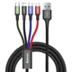 Кабель Baseus Rapid 4-in-1 USB-A to 2xUSB-C/Lightning/Micro-USB 1.2m Black (CA1T4-B01) - изображение 1