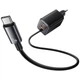 Сетевое зарядное устройство Usams JC Series PD/QC 65W USB-C | USB-A with Built-In USB-C Cable Black (CC266TC01) - изображение 2