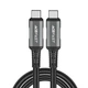 Кабель Acefast PD USB-С to USB-С 48W 1m Silver Black (C1-09) - зображення 1