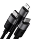 Кабель Baseus StarSpeed 3-in-1 USB-A to USB-C/Lightning/microUSB 1.2 m Black (CAXS000001) - изображение 2