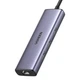 USB-хаб Ugreen CM512 6-in-1 USB-C to 3xUSB-A/USB-C/HDMI/RJ45 Silver (15598) - изображение 1