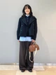 Пальто осеннее короткое женское Uniqlo 599644222 L Синее (1159855893) - изображение 8