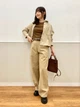 Рубашка хлопковая женская Uniqlo 657777253 XL Бежевая (1159855871) - изображение 4