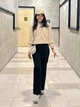 Рубашка хлопковая женская Uniqlo 657777253 XL Бежевая (1159855871) - изображение 5