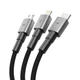 Кабель Tech-Protect UltraBoost 3-in-1 USB-A to Lightning | UCB-C | Micro-USB 15W 1.2 m Iron Grey (5906302330294) - изображение 2