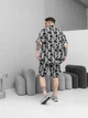 Спортивный мужской летний костюм (рубашка + шорты) 202931 XL серый - изображение 5