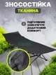 Шезлонг садовий пляжний розкладний 68х190, туристична розкладушка до 120кг, ліжко складане похідне, чорний - зображення 6