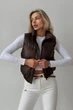 Укорочений Жилет Jadone Fashion Скай XS-S шоколад - зображення 4