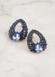 Серьги женские с овалы с камушками Fashion Jewelry Синие 19949 - изображение 1