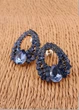 Серьги женские с овалы с камушками Fashion Jewelry Синие 19949 - изображение 3
