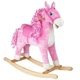 Конячка-качалка LeanToys з рухомим ротом і хвостом 74 см рожева, 2255 (5902808151708) - зображення 1