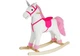 Конячка-качалка LeanToys з рухомим ротом і хвостом 74 см біло-рожева, 2252 (5902808151722) - зображення 2