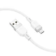 Кабель HOCO X109 Energy silicone charging data cable for Micro 2,4A/1m білий - зображення 1