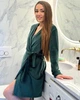 Женский велюровый халат средней длины Изумрудный Maybel 2XL/3XL 221 (4066_3) - изображение 6