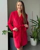 Женский велюровый халат средней длины Красный Maybel 2XL/3XL 221 (4065_3) - изображение 1