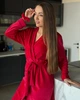 Женский велюровый халат средней длины Красный Maybel 2XL/3XL 221 (4065_3) - изображение 7