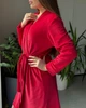 Женский велюровый халат средней длины Красный Maybel 2XL/3XL 221 (4065_3) - изображение 8