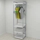 Шкаф Гардероб Уни секция 3 серии Конект Ferrum-decor 220x60x50см Серый металл ДСП Белый 32 мм (FRD-104527) - изображение 1
