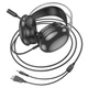 Игровые наушники Hoco W109 Rich 50мм USB 3.5mm черный для геймеров с RGB подсветкой и микрофоном - зображення 5