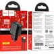 Зарядний пристрій 18W 1USB QC 100-240V USB Type-C чорний Hoco CS21A з кабелем 1м - зображення 2