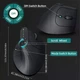 Беспроводная вертикальная игровая мышка JOMAA 2.4Ghz Bluetooth для ПК, ноутбука, MacBook, аккумуляторная темно-серая - изображение 2