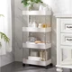 Передвижная напольная полка 39х12.5х80 см на колесиках Bathroom Rack Белая 4 яруса XYX-2020A - изображение 1