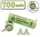 Акумулятор NI-MH AA 700 mAh 1.2V під пайку (1 штука) - зображення 1