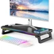 Подставка для монитора Onvyx RGB с беспроводной зарядкой Qi и USB-хабом 3×USB, эргономичная подставка для ПК и ноутбука Черная - изображение 1