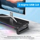 Подставка для монитора Onvyx RGB с беспроводной зарядкой Qi и USB-хабом 3×USB, эргономичная подставка для ПК и ноутбука Черная - изображение 4