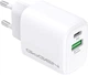 Мережевий зарядний пристрій GoGEN ACHPD 120 USB-A USB-C 20 Вт White (GOGACHPDQ220W) - зображення 1