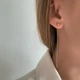 Серебряные серьги-протяжки со звёздочками 925 пробы, покрытие родий - изображение 2