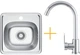 Zlew kuchenny Kernau KSS M 3538 1B Satin + Bateria kuchenna Kernau KWT 41 Chrome - obraz 1