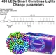 Розумна світлодіодна гірлянда Wi-Fi, багато кольорів, IP65 (400 LED) — сумісна з Alexa / Google Home - зображення 5