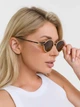 Очки солнцезащитные овальные Miu Miu Logo золотистые с коричневыми линзами - изображение 2