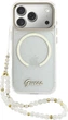 Etui Guess IML Glitters Script Strap MagSafe do Apple iPhone 17 Pro Max Transparent (GUHMP17X5HTGSMSH) - obraz 1