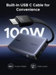 УМБ UGREEN PB551 20000mAh 145W PD 3.0 Super Fast Charging with 100W Built-in Cable Gray (55992B) - изображение 6