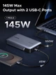 УМБ UGREEN PB551 20000mAh 145W PD 3.0 Super Fast Charging with 100W Built-in Cable Gray (55992B) - изображение 9