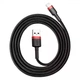 Кабель 3м. USB to Lightning Cafule 2A Baseus red/black для зарядки та передачі даних (CALKLF-R91) - зображення 2