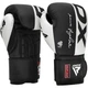 Боксерські Рукавички RDX F4 Boxing Sparring Gloves Hook & Loop Чорно-Білий 10oz (BGR-F4B-10OZ) - изображение 2