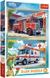 Zestaw puzzle Trefl The Treflik Family: Wóz strażacki i karetka 2 x 24 elementy 34447 (5900511344479) - obraz 1