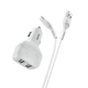 Автомобільний зарядний пристрій Hoco Z36 Leader Micro USB Cable 2USB 2.4A White - изображение 1