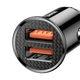 Автомобільний зарядний пристрій Baseus Circular Plastic A+A QC3.0 5A 30W Black CCALL-YD01 - зображення 5