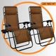 Комплект Раскладной Шезлонг для отдыха 2 шт. Zero Gravity до 120 кг Садовый 4Points Flex для Дачи Коричневый - изображение 1