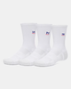 Шкарпетки Under Armour Performance Tech™ Unisex 3-Pack Crew Socks 1379515-101 l, білий - зображення 1